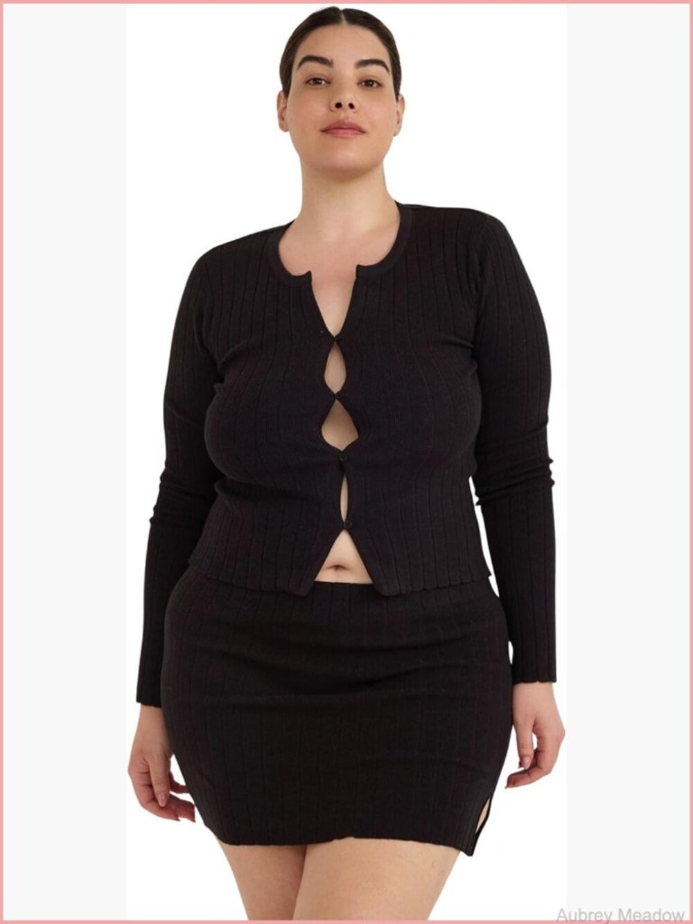 Knit Ribbed Long Sleeve Button Front Cardigan Sweater